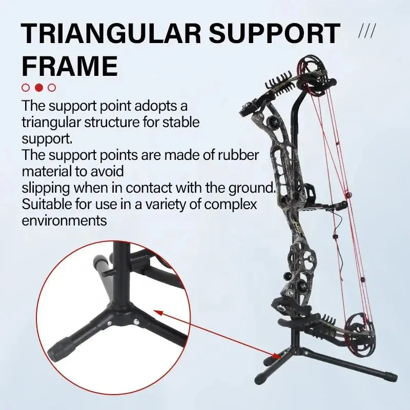 SPG Archery Bow Stand Adjustable Folding Portable Compound Bows Holder Legs Rack