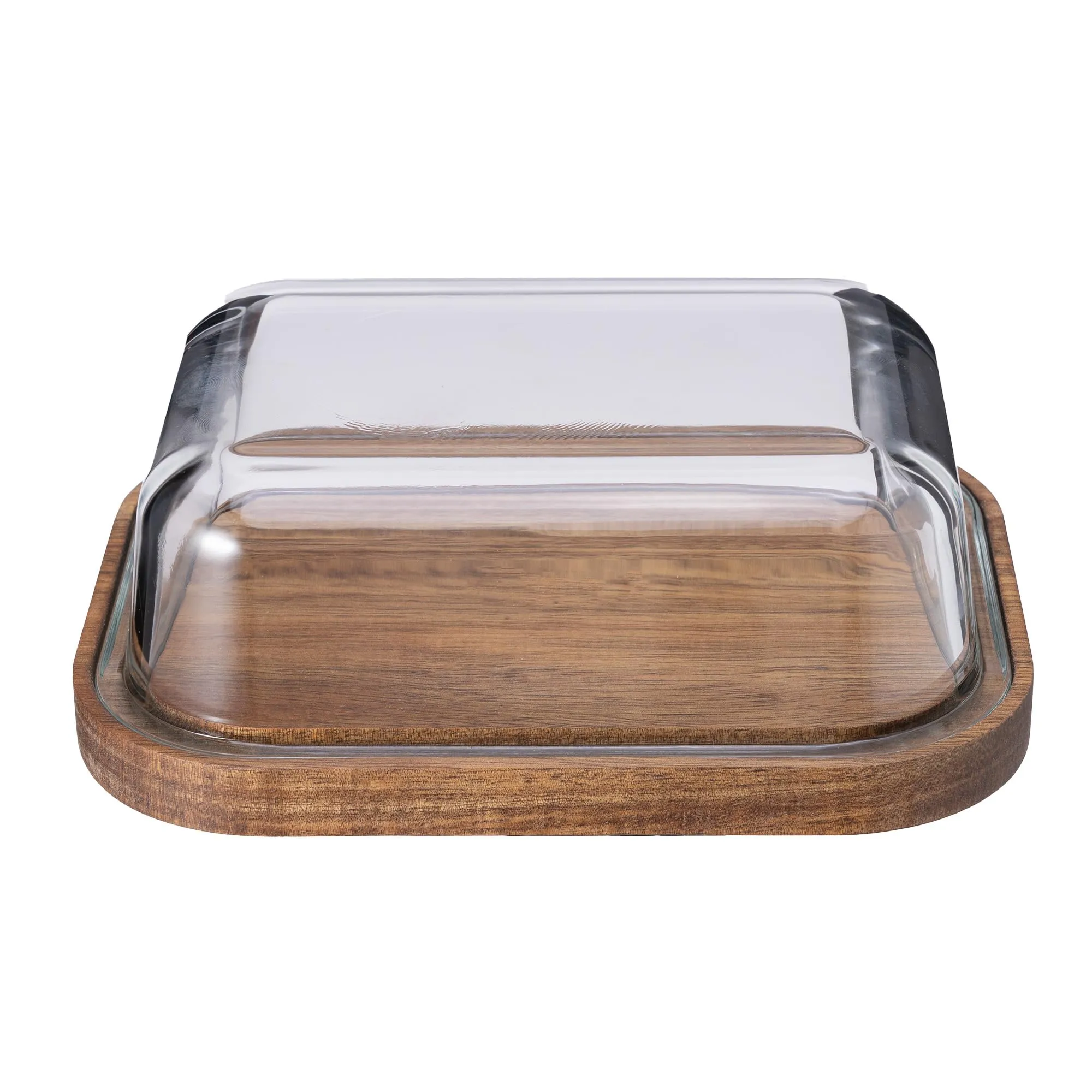 The Better Home Butter Dish with Bamboo Lid Stick Butter Holder|Borosilicate Glass Container for Storage Butter| GlassButter Tray Container |Dark Brown Butter DishTray