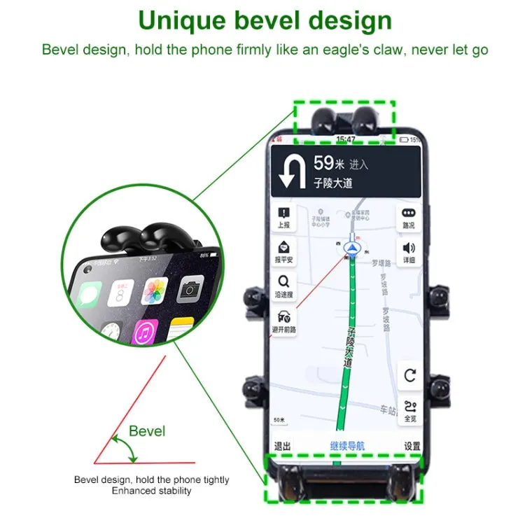 U-shaped Bolt Ball-Head Motorcycle Handlebar Multi-function Eight-jaw Aluminum Phone Navigation Holder Bracket, Width of Phone: 6.5-10.2cm &#160;