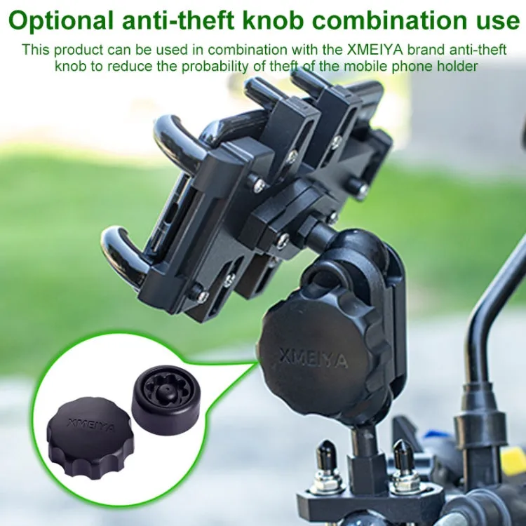 U-shaped Bolt Ball-Head Motorcycle Handlebar Multi-function Eight-jaw Aluminum Phone Navigation Holder Bracket with Anti-theft Knobs