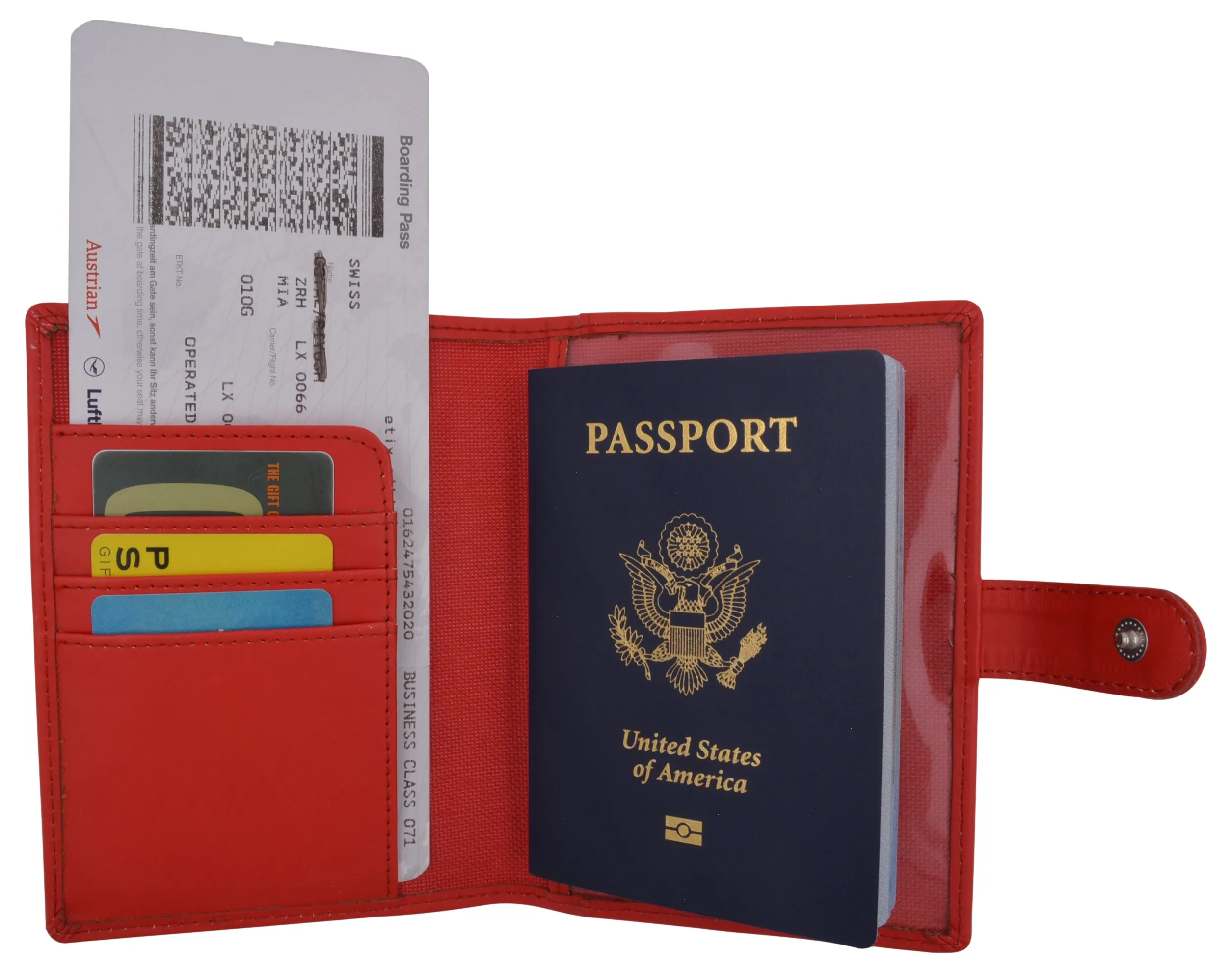 U.S Passport Holder Cover Wallet Leather Card Case Travel Accessories USA Logo