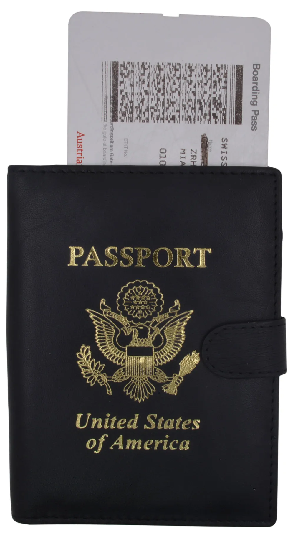 U.S Passport Holder Cover Wallet Leather Card Case Travel Accessories USA Logo