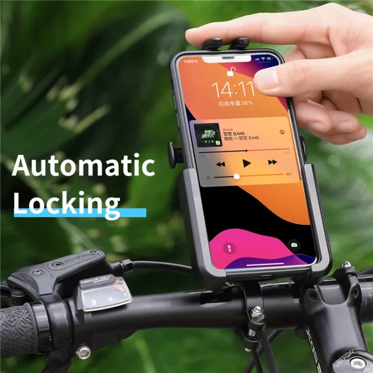 WEST BIKING  Bike Mobile Phone Holder Aluminum 360 Rotatable Electric Bike Scooter Motorcycle Phone Stand,Style: Handlebar Style