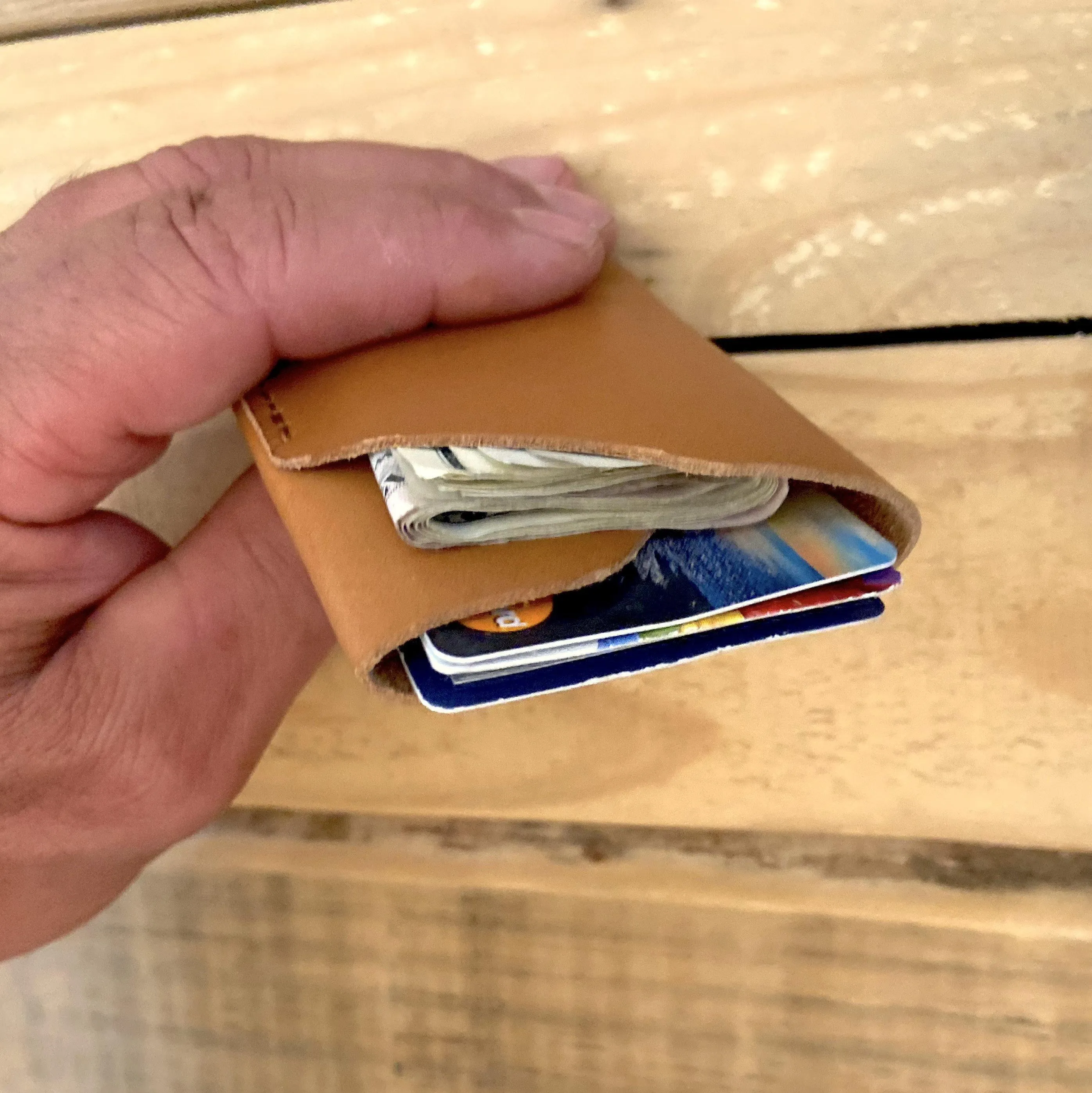 Wrapped Leather Card Holder