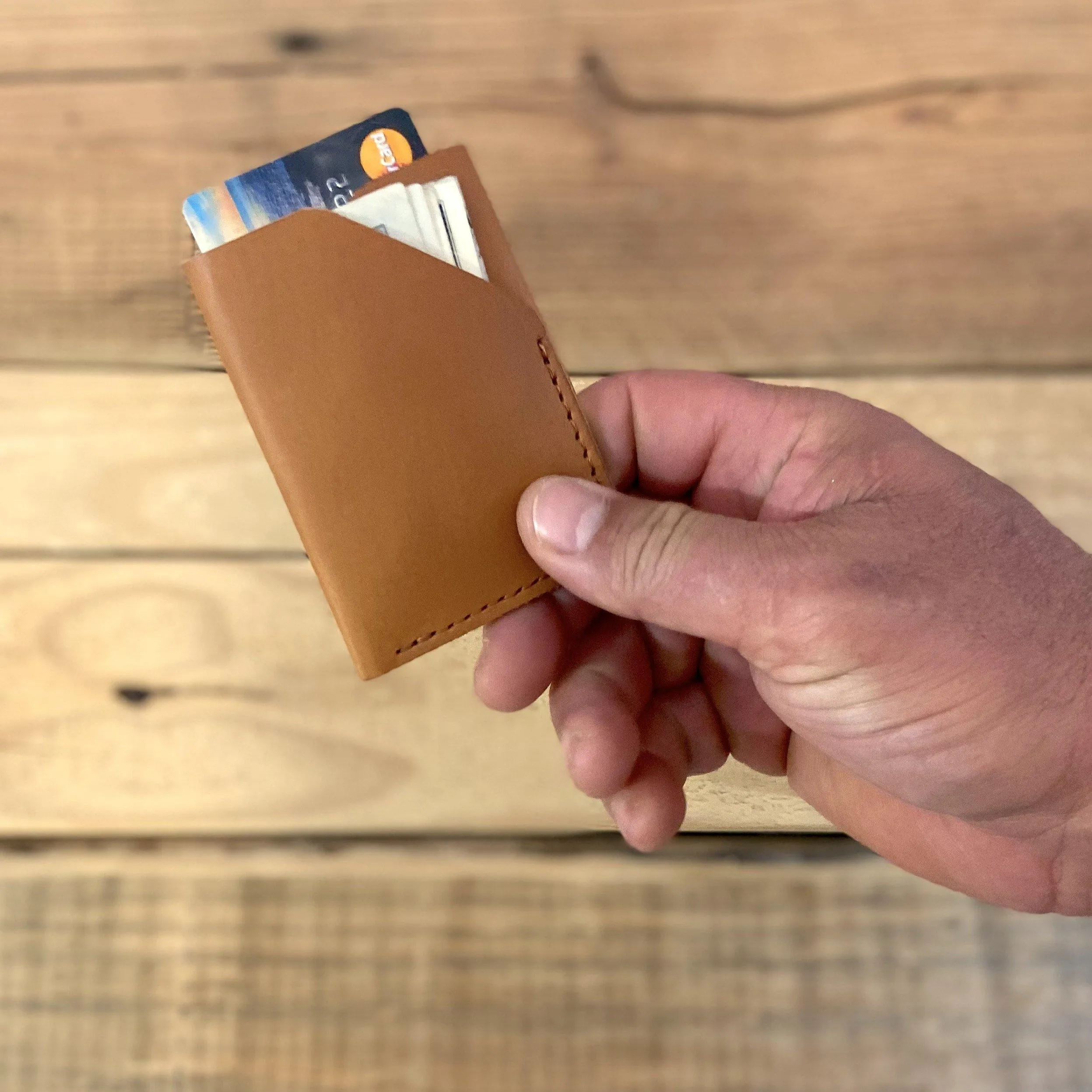 Wrapped Leather Card Holder